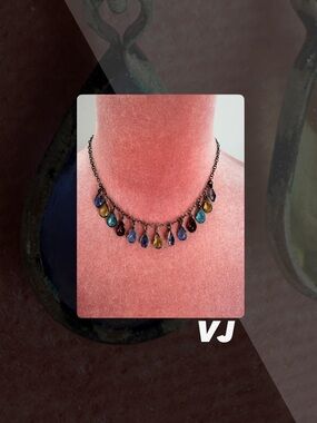 GUC VJ Rainbow Tear Drop Necklace